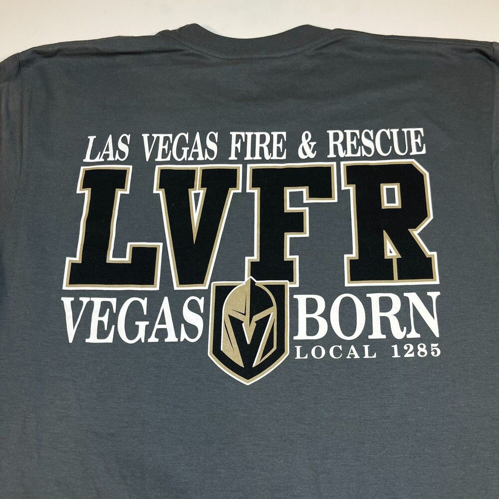 New LVFR LVFD Las Vegas Fire Dept VGK Golden Knights Hockey T SHIRT Sz Mens M